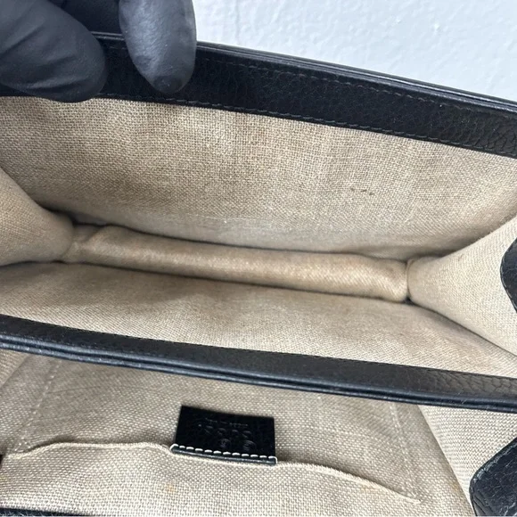 Gucci Interlocking G Dollar Small Black Leather Crossbody with Gold Chain - Picture 11 of 14